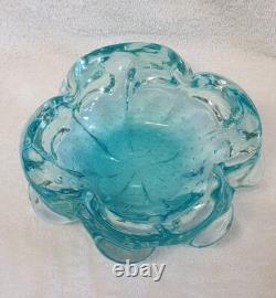 MURANO GLASS VINTAGE SOMMERSO BOWL 60s SEGUSO POLI BARBINI VENINI BULLICANTE