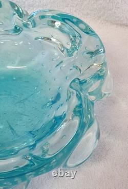 MURANO GLASS VINTAGE SOMMERSO BOWL 60s SEGUSO POLI BARBINI VENINI BULLICANTE
