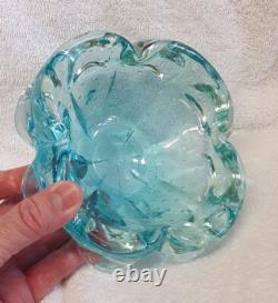 MURANO GLASS VINTAGE SOMMERSO BOWL 60s SEGUSO POLI BARBINI VENINI BULLICANTE