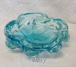 MURANO GLASS VINTAGE SOMMERSO BOWL 60s SEGUSO POLI BARBINI VENINI BULLICANTE