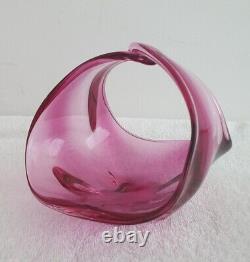 MURANO GLASS VINTAGE SOMMERSO BOWL + VASE 60s SEGUSO POLI BARBINI VENINI PINK