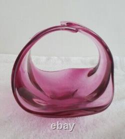 MURANO GLASS VINTAGE SOMMERSO BOWL + VASE 60s SEGUSO POLI BARBINI VENINI PINK