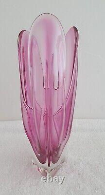 MURANO GLASS VINTAGE SOMMERSO BOWL + VASE 60s SEGUSO POLI BARBINI VENINI PINK