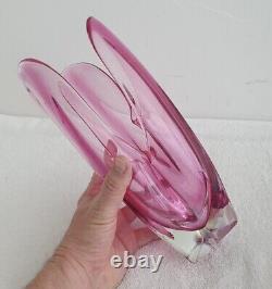 MURANO GLASS VINTAGE SOMMERSO BOWL + VASE 60s SEGUSO POLI BARBINI VENINI PINK