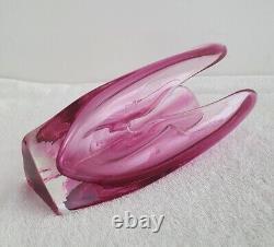 MURANO GLASS VINTAGE SOMMERSO BOWL + VASE 60s SEGUSO POLI BARBINI VENINI PINK