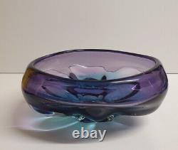 MURANO GLASS VINTAGE SOMMERSO CONSOLE BOWL 60s SEGUSO POLI BARBINI VENINI POP