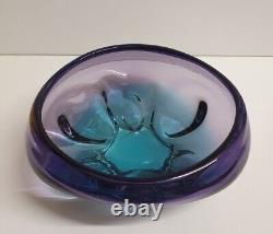 MURANO GLASS VINTAGE SOMMERSO CONSOLE BOWL 60s SEGUSO POLI BARBINI VENINI POP