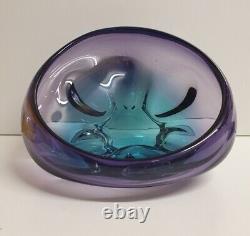 MURANO GLASS VINTAGE SOMMERSO CONSOLE BOWL 60s SEGUSO POLI BARBINI VENINI POP