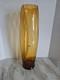 MURANO Glass Vase Amber color 18 1/2 in. Label Made in Italy Vintage