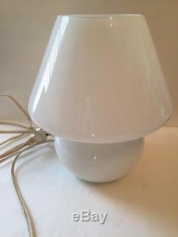 MURANO VINTAGE rare Solid White Seguso For vetri Mushroom Lamp 9 1/4 Tall