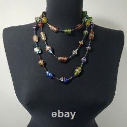 MURANO (Venetian) Glass Beads Necklace. Vintage Handmade Necklaces