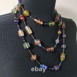 MURANO (Venetian) Glass Beads Necklace. Vintage Handmade Necklaces