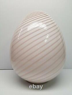 Maestri Murano 17 White Swirl Glass Egg Lamp 1970's Vintage Mid Century Modern