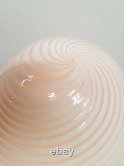 Maestri Murano 17 White Swirl Glass Egg Lamp 1970's Vintage Mid Century Modern