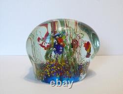 Massive Vintage Murano Art Glass Sculptural Tropical Fish Tank Aquarium 7 Fishes