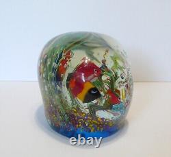 Massive Vintage Murano Art Glass Sculptural Tropical Fish Tank Aquarium 7 Fishes