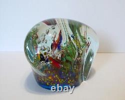 Massive Vintage Murano Art Glass Sculptural Tropical Fish Tank Aquarium 7 Fishes