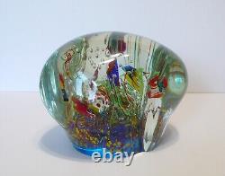 Massive Vintage Murano Art Glass Sculptural Tropical Fish Tank Aquarium 7 Fishes