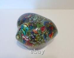 Massive Vintage Murano Art Glass Sculptural Tropical Fish Tank Aquarium 7 Fishes