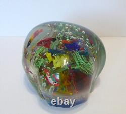 Massive Vintage Murano Art Glass Sculptural Tropical Fish Tank Aquarium 7 Fishes