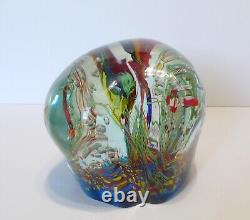 Massive Vintage Murano Art Glass Sculptural Tropical Fish Tank Aquarium 7 Fishes