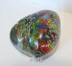 Massive Vintage Murano Art Glass Sculptural Tropical Fish Tank Aquarium 7 Fishes