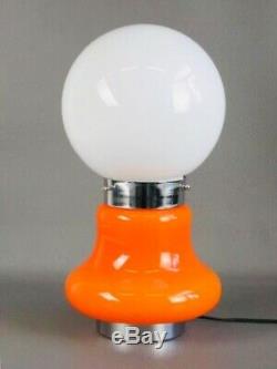 Mazzega Design Carlo Nason Orange Murano Glass Lamp 70s Vintage Made in Italy