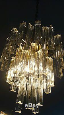 Mid 1970's Vintage 3 / 5 Tier Camer Murano Venini Glass chandelier