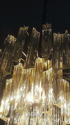 Mid 1970's Vintage 3 / 5 Tier Camer Murano Venini Glass chandelier 47 crystals