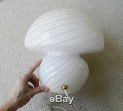 Mid Century 12 Venini Vetri Murano Glass Swirl Mushroom Lamp Vintage Modern