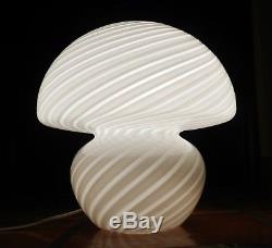 Mid Century 12 Venini Vetri Murano Glass Swirl Mushroom Lamp Vintage Modern
