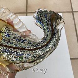 Mid Century 9x8 Murano Italian Art Glass Sculpture Vintage Fish Colorful Rare
