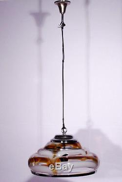 Mid Century Chandelier Mazzega Murano 70s Italian Lamp Vintage Amber Glass Italy
