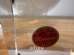 Mid Century Modern VTG Murano Italian Art Glass Eye Sculpture. Marked Base