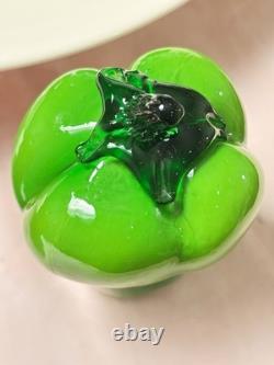 Mid-Century Murano Hand Blown Italian Glass Bell Peppers Set Of Two Vintage
