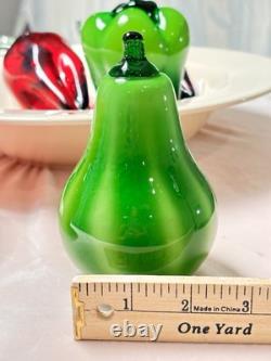 Mid-Century Murano Hand Blown Italian Glass Bell Peppers Set Of Two Vintage
