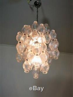 Mid century Top quality Murano vintage chandelier 52 Poliedri glasses