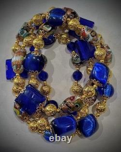 Millefiori Vintage Murano Glass Necklace, Including Vintage