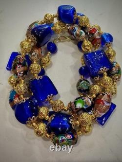Millefiori Vintage Murano Glass Necklace, Including Vintage