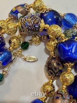Millefiori Vintage Murano Glass Necklace, Including Vintage