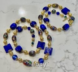 Millefiori Vintage Murano Glass Necklace, Including Vintage