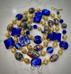 Millefiori Vintage Murano Glass Necklace, Including Vintage