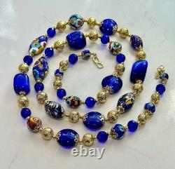 Millefiori Vintage Murano Glass Necklace, Including Vintage