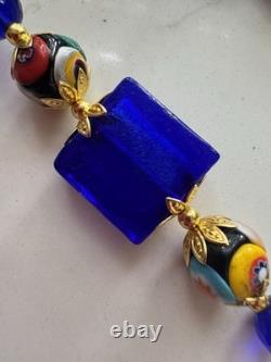 Millefiori Vintage Murano Glass Necklace, Including Vintage