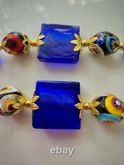Millefiori Vintage Murano Glass Necklace, Including Vintage