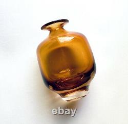 Modernist Antonio da Ros Cenedese Amber Sommerso Murano Glass Vase As Is 7 Vtg