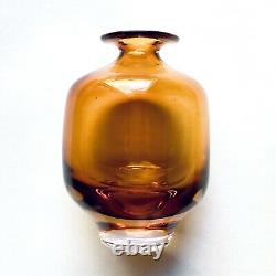 Modernist Antonio da Ros Cenedese Amber Sommerso Murano Glass Vase As Is 7 Vtg