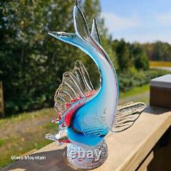 Murano Alfred Barbini Vintage Hand Blown Detailed Double Fish Glass Figurine