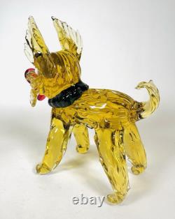 Murano Art Glass Dog Figurine. Who Could Not Love This Face Ex Vintage Cond