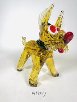 Murano Art Glass Dog Figurine. Who Could Not Love This Face Ex Vintage Cond